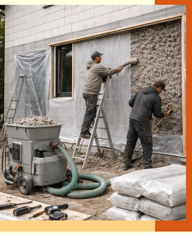 Утепление дома из газобетона эковатой в Саратове от 4605 руб./м2 | ТепломастерСрт